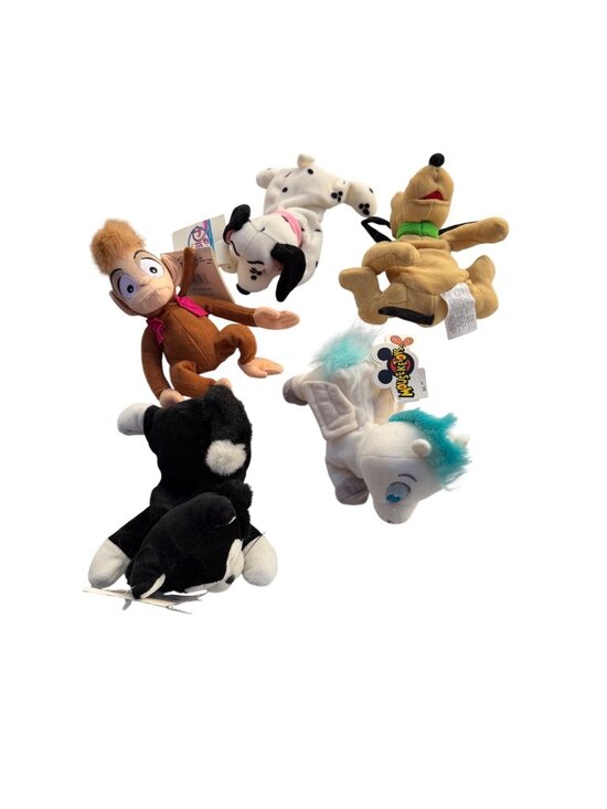 Disney Other - Disney Mini Bean Bag Plush Set - Pluto Figaro Pegasus 101 Dalmatian & Monkey 90s
